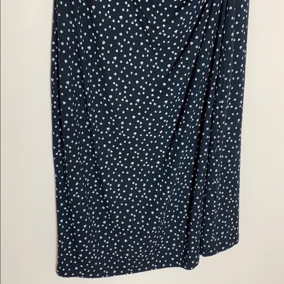 Whistles navy print draped elbow sleeve dress - Picture 4 of 6